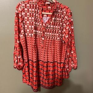 Coral roll sleeve top